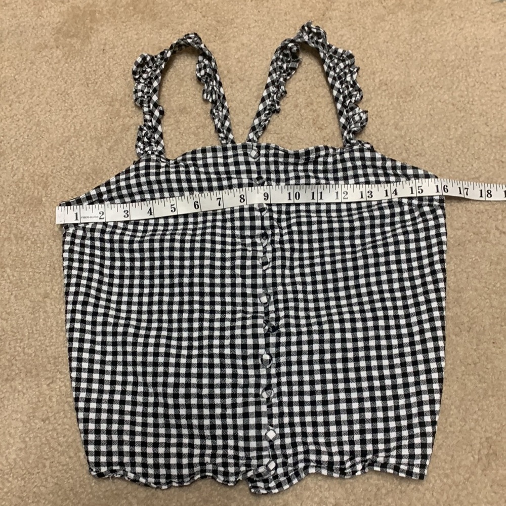 Madewell Black and White Gingham Button-Front Tank - Picture 4 of 5